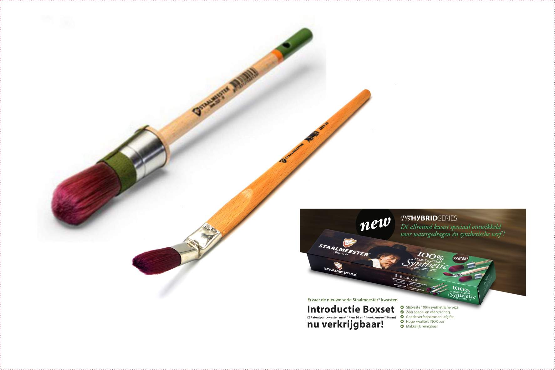 Staalmeester Pro Hybride Serie kwasten